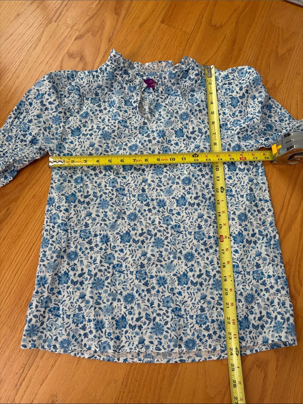 J. Crew Liberty® Ruffleneck Keyhole Top in Grace Emily Bell size XS BN379